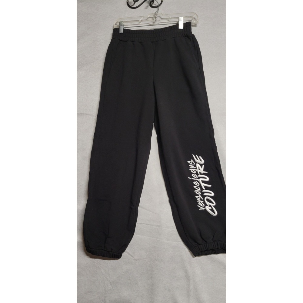 Black Cotton Versace Jeans Couture Stretchy Waist Casual Pants Size M